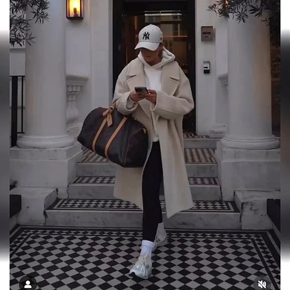 Zara Oversized Coat Cream - Picture 7 of 17